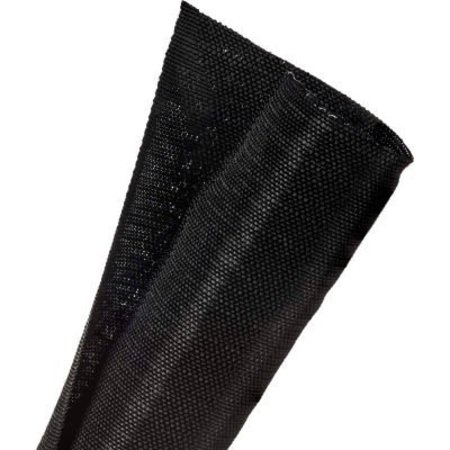 TECHFLEX Techflex F6 Woven Split Wrappable Sleeve 1.50in Dia., 25', Black F6W1.50BK-25